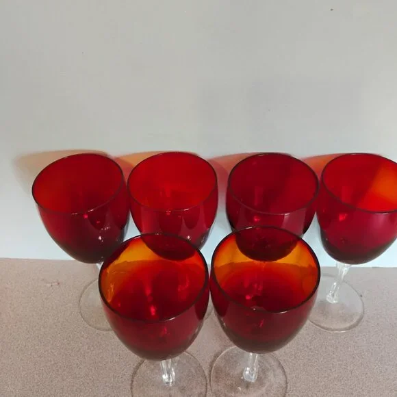 Lenox Tulip Stem Ruby RedGoblet, Set of 6